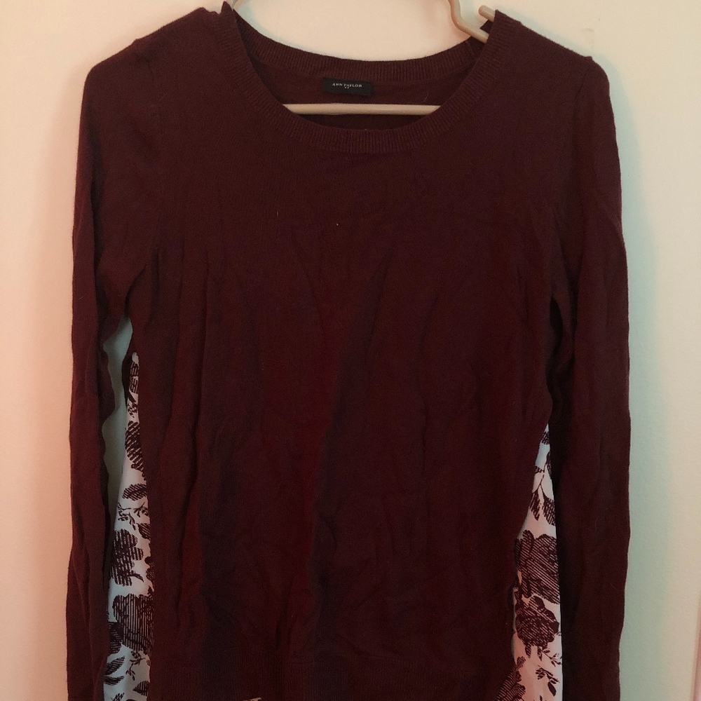 CUTE MAROON FLORAL SWEATER